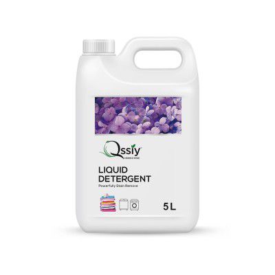 Qssiy Liquid Laundry Detergent 5L Can, Lavender, Concentrated Stain Remover for Hand & Machine Wash (Front/Top Load, HE)
