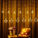 Quace 12 Stars Curtain String Lights, Window Curtain Lights with 8 Flashing Modes Decoration for Christmas, Wedding, Party, Home, Patio Lawn, Warm White (6+6 Diyas)…...