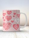 Quace DayofLove White & Pink Geometric Printed Ceramic Matte Mug 325ml...