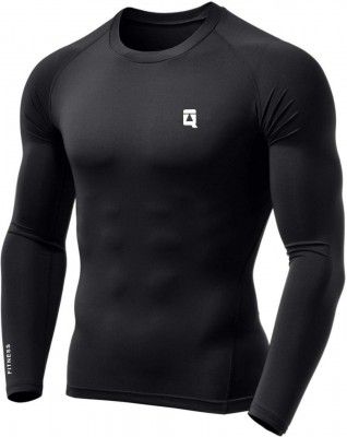 Quada Compression Swimming t Shirt Full Sleevs for Men (Black, X-Large)