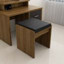 Quadro Stool with Cushioned Seat - Brown...