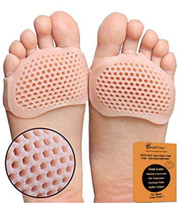 QualiTrue Forefoot Pad For Women Men Metatarsal Foot Pads Support Flat Foot Arch Support For Pain Relief For Women Ball Of Foot Cushion Pad Sleeve Hallux Valgus Bunion Support Pad (Beige) (Skin)