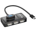 Quantum 4 Port USB C hub (Type C to 4 USB-A Ports), 1 Port 3.0 & 3 Port 2.0 High Speed Data Transfer, Plug Play Usage, Compatible with Laptop, MacBook, PC and Other Type-C Devices, QHM7532 (Black)...