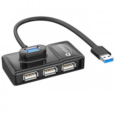 Quantum 4 Port USB Hub (1 Port 3.0 & 3 Port 2.0) with High Speed Data Transfer, Plug Play Usage, Compatible with Laptop