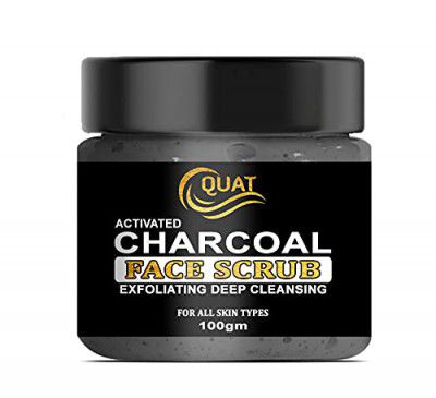 Quat Charcoal Natural Active Face Scrub for Glowing Skin, Oily Skin (100 Gm) For Men and Women