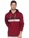 Qube By Fort Collins Men Fleece Hooded Neck Sweatshirt(347AZ_Maroon_M)...