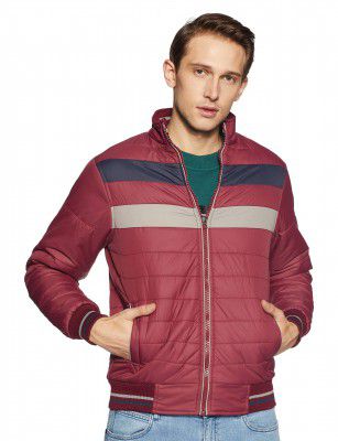 Qube By Fort Collins Men's Nylon Standard Length Regular Fit Quilted Bomber Jacket with Detachable Hood