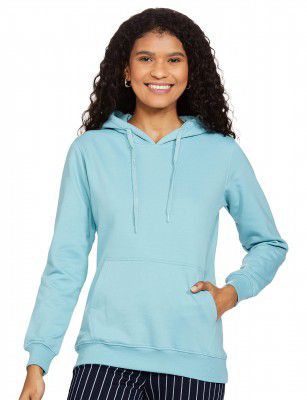 Qube by Fort Collins Women's Fleece Hooded Neck Blouson Sweatshirt