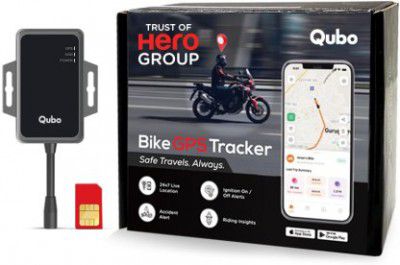 Qubo HTAB11NZ01 Bike| AntiTheft, Towing & Accident Alert | Installation Help |1 Month Plan GPS Device (Black)