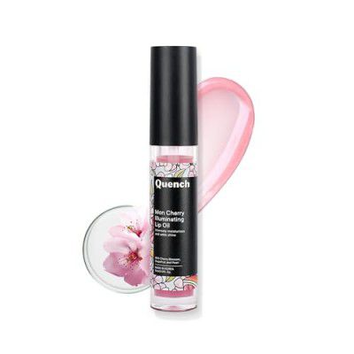 Quench Illuminating Lip Oil with Cherry Blossom & Patchouli Oil (Pink) | Korean Lip Oil for Plump, Glossy & Smooth Lips | Non-Sticky, Non-Greasy | Made in Korea (5ml)