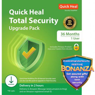 Quick Heal | Total Security Renewal Upgrade Gold pack | 1 User | 3 years | Email Delivery in 2 hours - no CD| Existing Quick Heal Single User Subscription Needed