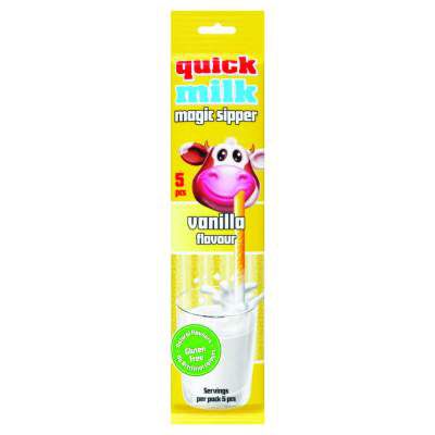 Quick-Milk Magic Sipper Gluten-Free Straws Vanilla Flavor 5 Pcs
