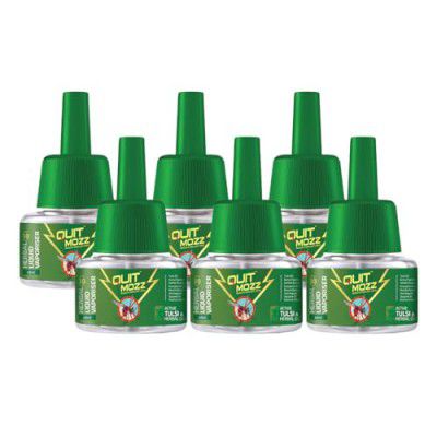 Quitmozz Herbal 45 ml x 6 Mosquito Repellent Refill, Mosquito Repellent & Killer, 100% Protection from Dengue Mosquitoes, Liquid Vaporizer, Pack of 6