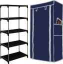 QURACK Portable Storage Free Standing Shoe Organizer with Non-Woven Fabric Cover Metal Shoe Rack  (Blue, 4 Shelves, DIY(Do-It-Yourself))...