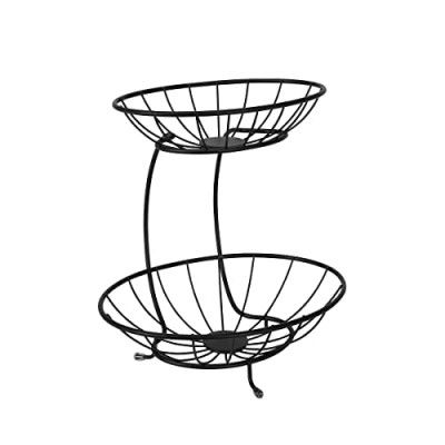 R Ayurveda Copper® 2 Tier Metal Fruit and Vegetable Basket for Kitchen