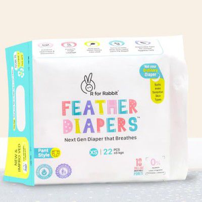 R for Rabbit XS New Born Premium Feather Diaper Pant Style for Baby 0 to 5 kgs (22 Combo Pack Offer)