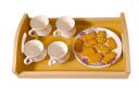 R K Enterprises Wooden 15 Inch Beige Serving Tray Lightweight Durable Versatile Perfect for Kitchen Dining Parties, and Home Decor...