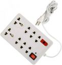 RAAMKM CB_4890_Extension Board 5 Amp/ with fuse and indic,2m cord 8 Socket 8 Socket Extension Boards  (White, 2.5 m)...