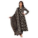RAAMONY Women's Muslin Printed Black Anarkali Kurta with Palazzo & Dupatta...