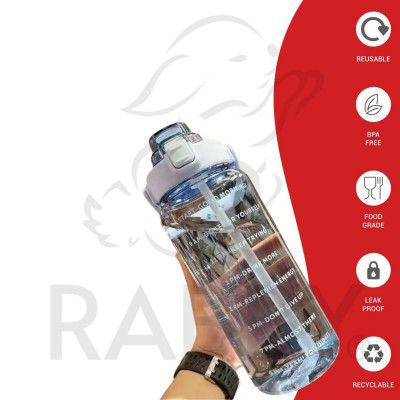RABBY 2L Motivational Water Bottle for Kids & School Use | (Sky Blue 1Pcs)