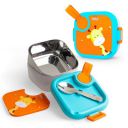 rabitat Stainless Steel Lunch Box with Spoon - 2 Years Brand Warranty | Tiffin Box for Kids | Steel Lunch Box for School Girls and Boys | LUNCHMATE Mini Little Boss 500 ml...