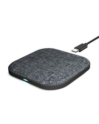 RAEGR Arc One 15W Type-C PD | Qi-Certified Wireless Charger with Fabric for iPhone 14/13/12/11/X/8 Series, Galaxy S22/S21/S20/Note20/10/10+ Series, OnePlus 9/9 Pro - Grey RG10451
