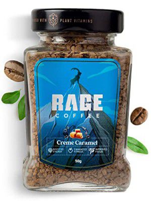 RAGE COFFEE Creme Caramel - Flavored Instant Coffee Powder for both Hot & Cold Coffee (CREME CARAMEL, 50g)