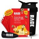 Rage Coffee Extra Strong Premium Blend Coffee Sachets - (Pack of 100) for Hot & Cold coffee Powder + M...