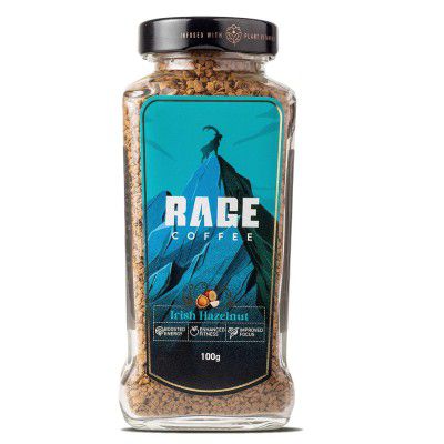 RAGE COFFEE Irish Hazelnut - Flavored Instant Coffee Powder for both Hot & Cold Coffee, 100% Single Origin Arabica Coffee Beans Powder (IRISH HAZELNUT, 100g)