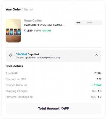 Rage Coffee Pack Of 4 worth Rs 1596/- @ JUST 499