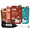 Rage Coffee - Silk Blend Assorted Sachets & Frother Coffee Kit Combo (15 X 1.5 Gram Sachets) | 3 Classic, 4 Creamy Hazelnut, 4 Vanilla Velvet & 4 Belgian Chocolate Flavours & Beater...