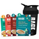 Rage Coffee - Silk Blend Assorted Sachets, Pack of 15 (3 Classic, 4 Creamy Hazelnut, 4 Vanilla Velvet & 4 Belgian Chocolate) +Multi-purpose Shaker 400 ML...