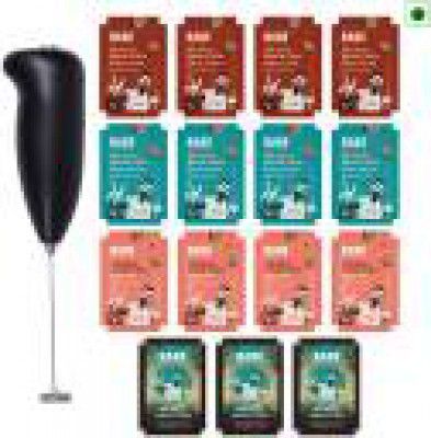 RAGE Silk Blend Assorted Sachets (Pack of 15) + Frother Instant Coffee  (15 x 1.5 g, Assorted Flavoured)
