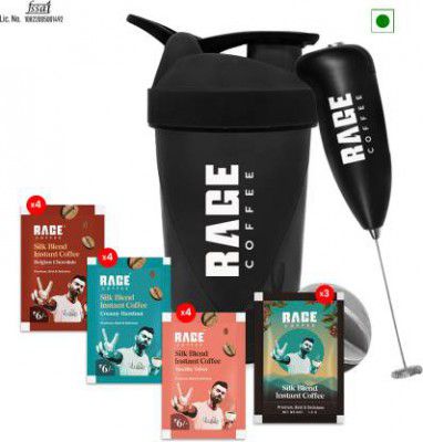 RAGE Silk Blend Flavour Sachets (Pack of 15) + Multi-purpose Shaker + Frother Instant Coffee  (3 x 21.67 g)