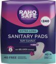 RAHO SAFE Sanitary Pad Extra Long with Biodegradable Disposable Bags (40 Pads Count) Sanitary Pad (Pack of 40)...