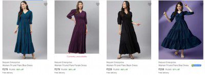 Raiyani Enterprise Womens Dresses Upto 82% Off | Start @ 364