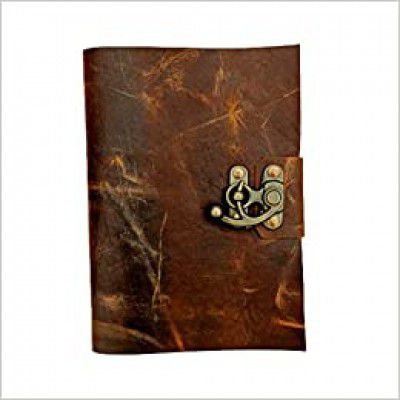 RAJASTHANI CRAFTS Vintage Leather Journal Recycled Paper Journal, For Notes, Notebook, Sketch book, Diary, Handmade Book,100% Recycled Rag, Tree Free Pape