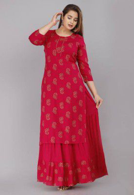 RAJJAS JAIPUR Women Viscose Rayon Kurti Skirt Set