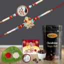 Rakhi Combo For Brother with Chocolate Gift,RakhiForBrother Gretingcard, Rolichawal, PoojaCoin, Best Rakhi Gift For Brother...