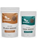 Ramam Chia & Flax Seeds Combo 650g| | 100% Natural Raw Seeds For Eating | High Dietary Fiber & Protein | Rich in Magnesium, Omega 3| Gluten Free | Manage Cholesterol level |...