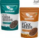 Ramam Chia & Flax Seeds Combo | High Dietary Fiber & Protein |Omega 3| Black Chia Seeds, Brown Flax Seeds  (500 g, Pack of 2)...
