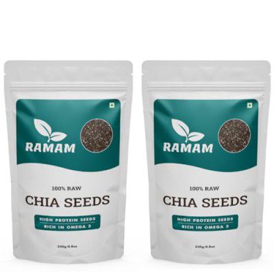 Ramam Chia seeds 500gm For Weight Management | Natural Chia Seeds for Eating | Gluten Free |Helps in Manage Cholesterol level & Blood Pressure - 500g