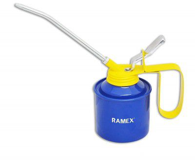 Ramex Oil Can, Oil Can For Vehicles, Multipurpose Metal Oil Can, Oil Can Pump Oiler With Fixed Spout -1/2 Pint Capacity. Glossy Blu