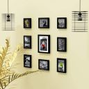 Random New Synthetic Collage Set of 09 Black Photo Frames (5 X 7 Inch - 08 & 8 X 10 inch - 01)...