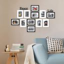 Random New Synthetic Collage Set of 12 Photo Frames with Mount Paper (6 X 8 Inch - 12), Black...