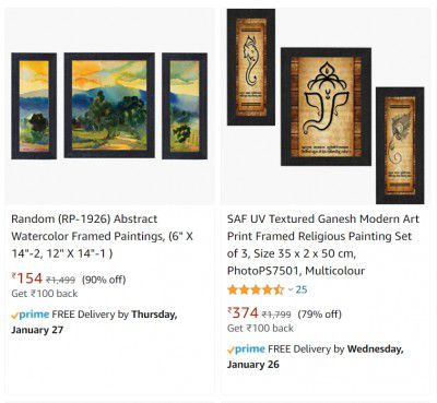 Random (RP-1926) Abstract Watercolor Framed Paintings up to 85% off