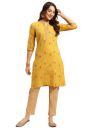 rangita Yellow Cotton Knee Length Printed Straight Kurti for Women | Kurta for Women...