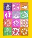 Rangoli Making Tools Kit Stencil Set of 12 Rangoli Making Multiple Design Square Stencil (12 Piece, 4x4 Inches)...