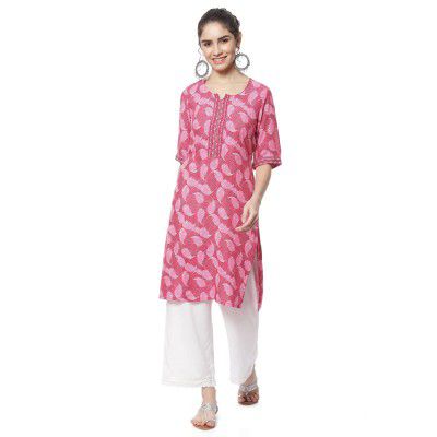Rangriti Pink Liva Straight Kurta