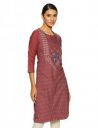 Rangriti Teal Blue Poly Cotton Straight Kurta...